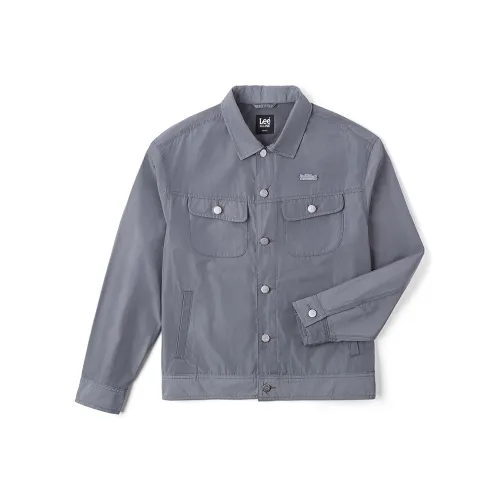 Мужская куртка Lee co-branded модели серо-голубого цвета