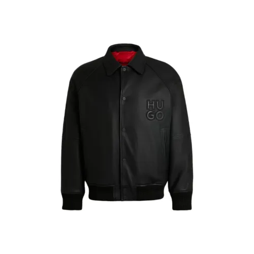 Hugo Boss FW24 Кожа Куртка Мужская Черная