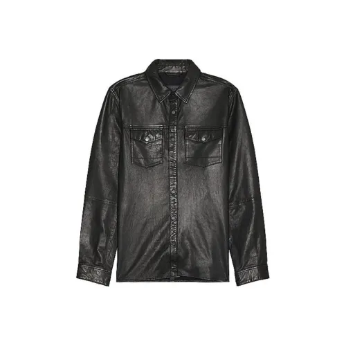 ALLSAINTS Кожа Куртка Мужская Черная