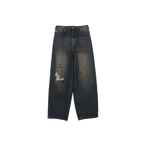 MLMR Джинсы Унисекс Темно-Джинсовый Синий