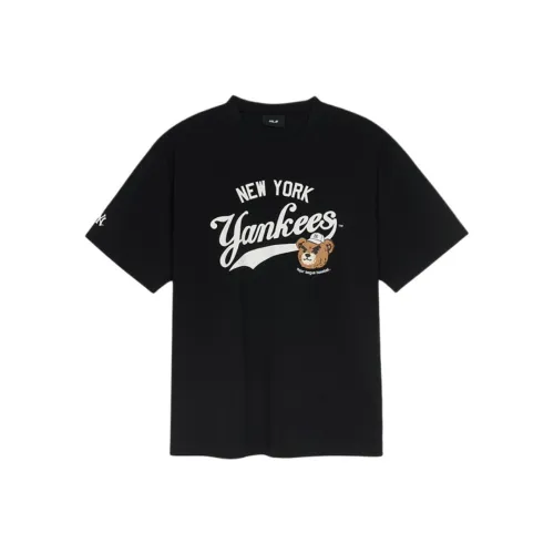 MLB Base Logo Frowning Bear Collection New York Yankees SS25 T-Shirt Unisex Black