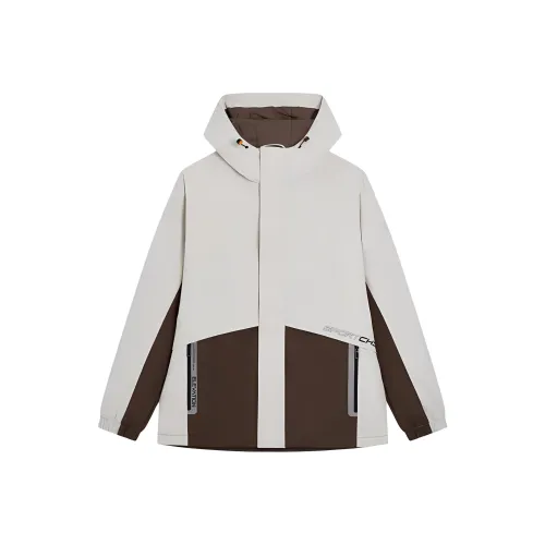 XTEP Хлопковый пуховик Мужской Пемзовый серый Вулканический коричневый