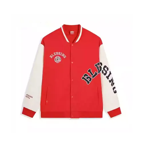 XTEP Sports Life Collection Бейсбольная куртка Мужская Enchanting Red Mountain Moon White