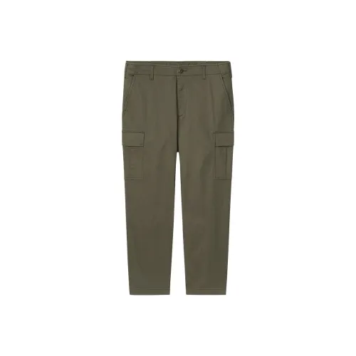 UNIQLO Повседневные брюки Мужские Темно-оливковые