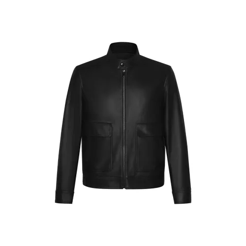 SKARO Кожа Куртка Мужская Синяя Черная