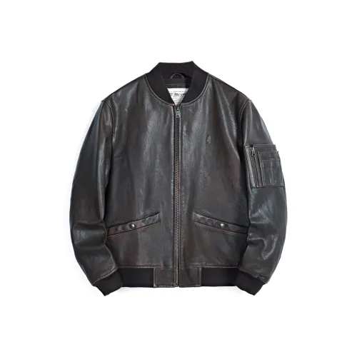 MCS Leather Jacket Men's Dark Coffee