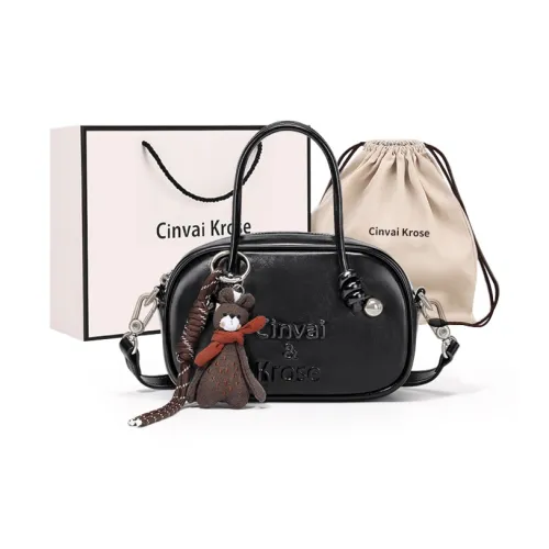 CinvaiKrose Синтетическая кожа Одно плечо Сумка Маленькая Женская Экрю Черный