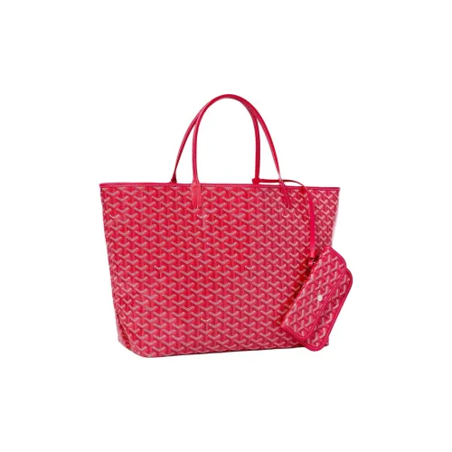GOYARD Saint Louis Goyardine Холст с Chevroches Телячья кожа Тоут Сумка Сумка для покупок Сумка через плечо Большая Женская Фуксия
