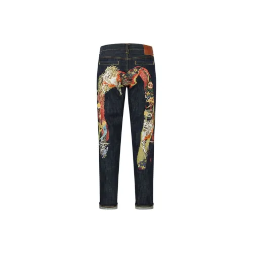 EVISU Джинсовый Синий Мужские Джинсы