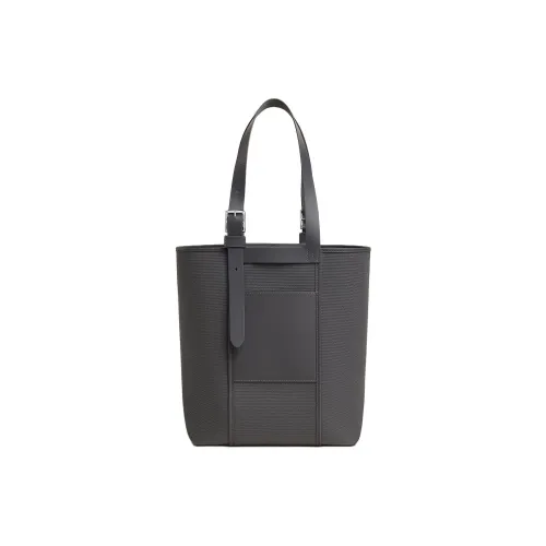 HERMES Etriviere Pocket Goeland Холст с Hunter Кожа And Swift Телячья кожа Одно плечо Сумка Мужская Темно-серый