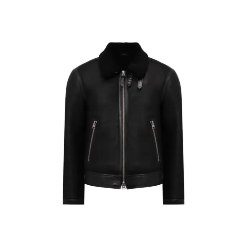 TOM FORD Мужские черные кожаные куртки