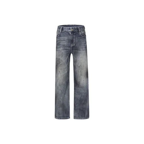 A3G4 Темно-синие унисекс джинсы