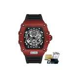 Красный чехол, черный ремешок