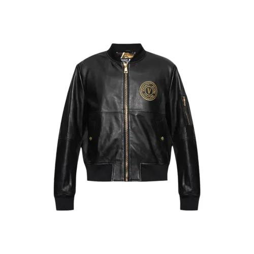 VERSACE JEANS COUTURE Кожа Куртка Мужская Черная