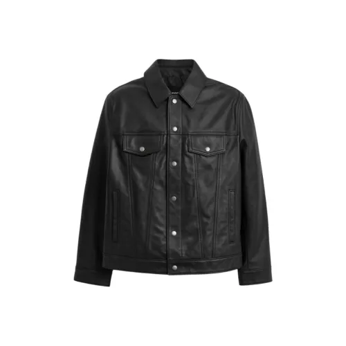 COACH Кожа Куртка Мужская Черная