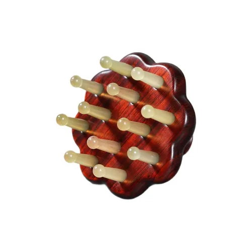 HENAN Питательный для волос Horn Голова Массажные точки Лотос Массаж Деревянная расческа