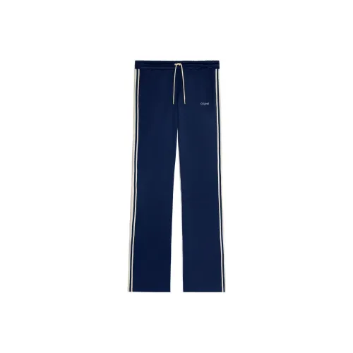 CELINE SS24 Вязаные тренировочные брюки Мужские Морской синий