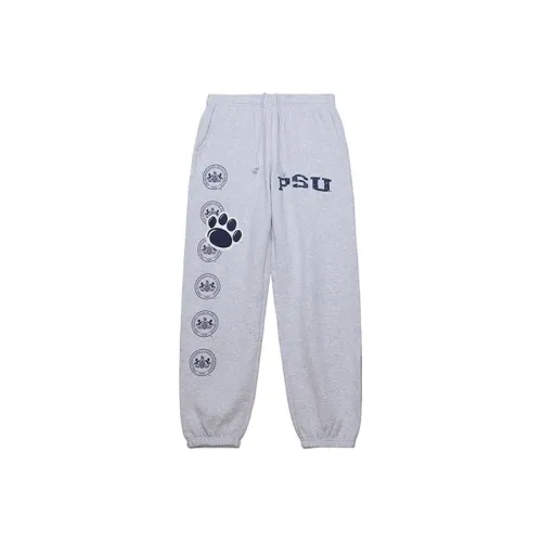 Travis Scott X Mitchell Ness Коллаборация SS24 Penn State Университетский Логотип Вязаные Тренировочные Штаны Унисекс Серый