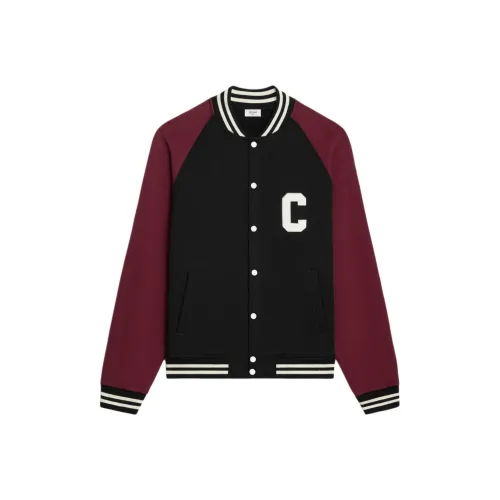 CELINE FW24 Бейсбольная куртка Мужская Черный и Виноградный