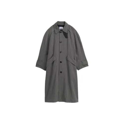 ZARA Серый Мужской Тренч