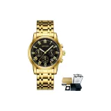 Стальной браслет, золото-черный.