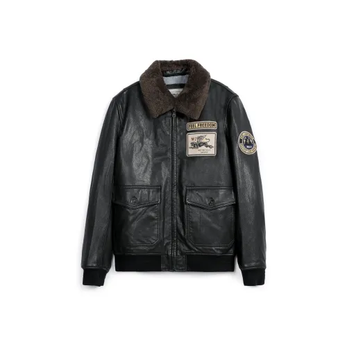 MCS Черные Мужские Кожаные Куртки