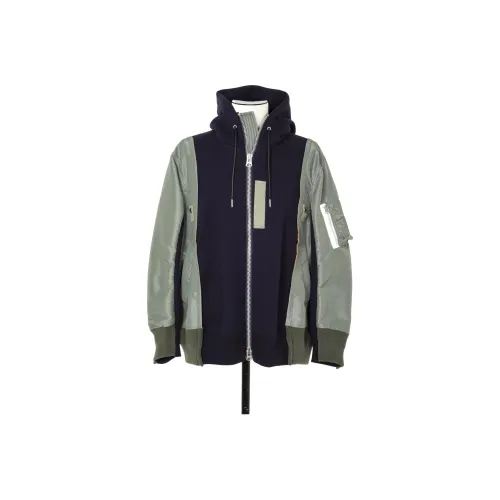 Sacai совместный бренд Морской Хаки Мужские Куртки
