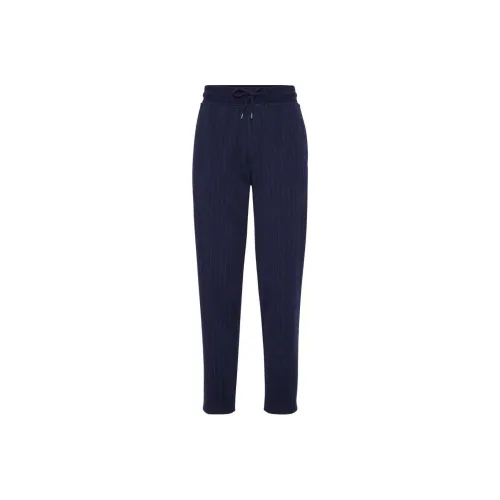 BRUNELLO CUCINELLI SS24 Вязаные тренировочные брюки Мужские Синие