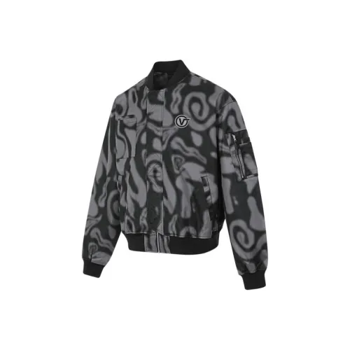 Vans Blur Логотип Bomber Бейсбольная куртка Мужская Черная Серый