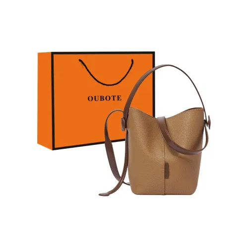 OUBOTE Корова Кожа с Синтетической Кожей Ведрообразная Сумка Женская Соль Хаки Тренч Серый