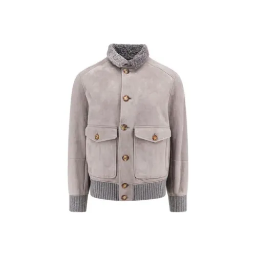 BRUNELLO CUCINELLI Коричневый Мужской Куртки