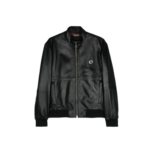 Just Cavalli Черные Мужские Кожаные Куртки