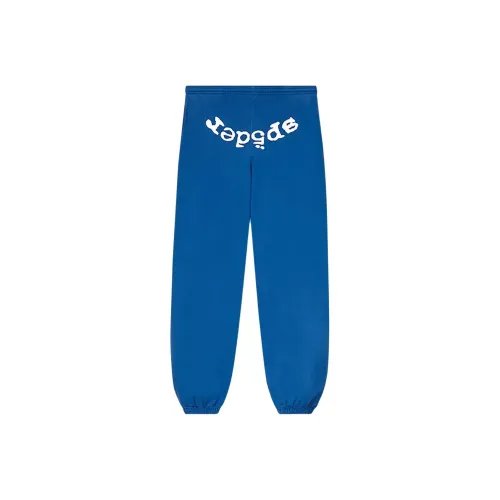 Sp5der Вязаные тренировочные брюки мужские синие