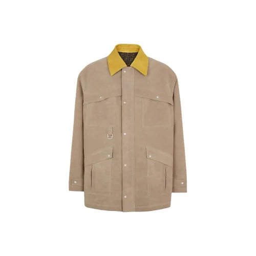 FENDI SS24 Куртки Пальто Мужской Светло-Серый