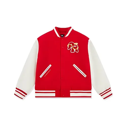 QIAODAN Sports Life Collection Бейсбольная куртка Мужская Карпово-красный Джордан-белый