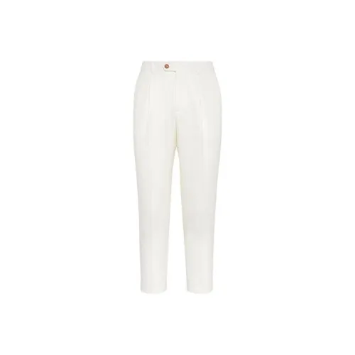 BRUNELLO CUCINELLI Белый Мужской Повседневный Брюки