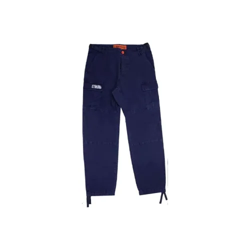 HERON PRESTON Blue Men's Casual Pants HERON PRESTON Синий Мужской Повседневный Брюки
