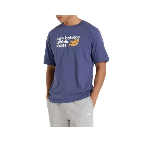 New Balance совместная линия Синяя Мужская T-рубашка