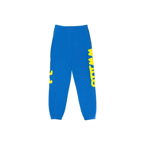 Sp5der Вязаные тренировочные брюки мужские синие