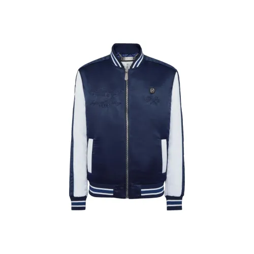 PHILIPP PLEIN SS25 Бейсбольная куртка Мужская Синяя