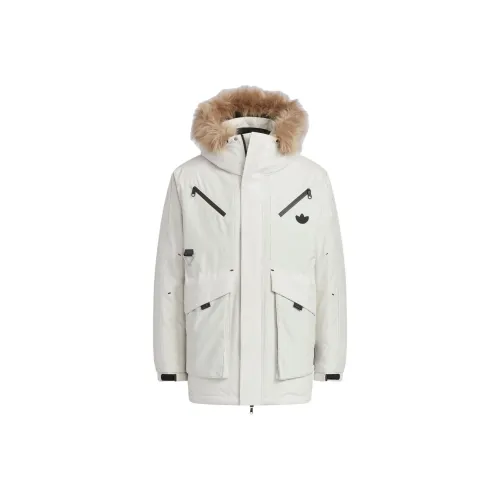 Adidas Originals Clover Series Outfit Пуховик Мужской Боксит Коричневый