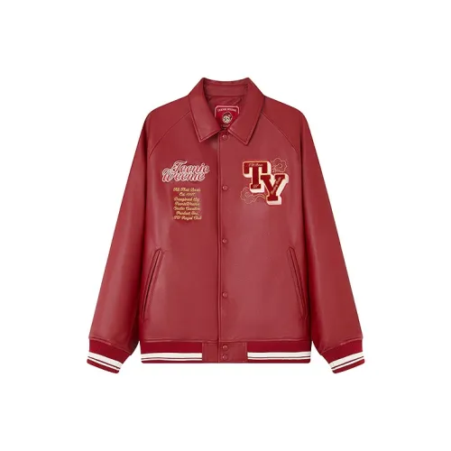 Teenie Weenie Men Кожаная куртка унисекс красного цвета