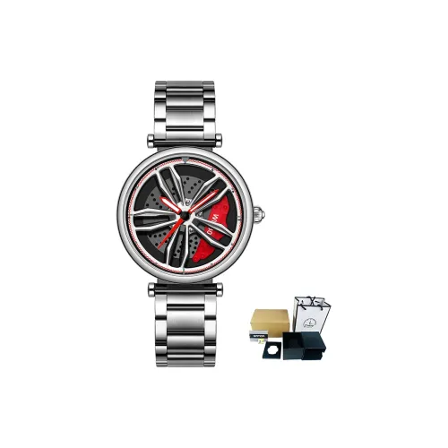 Sanda Wheel Collection Кварцевый механизм Стальной ремешок Часы Унисекс Черный циферблат