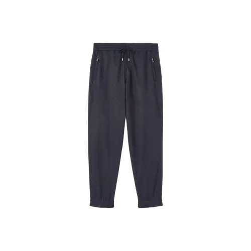 Loro Piana Морской Синий Мужские Вязаные Спортивные Штаны