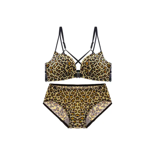Flowers in water Комплект нижнего белья Женское Кофейный леопард С принтом