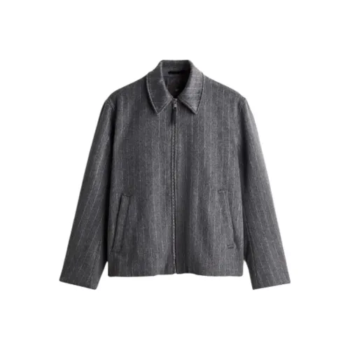 H&M Темно-серый/Полоска Мужские Куртки