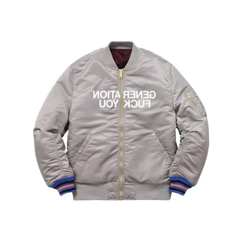 Supreme Бейсбольная куртка Унисекс Серебряный
