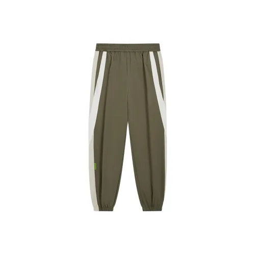 XTEP Вязаные тренировочные брюки Мужской Pine Moss Green Moai Yellow Cotton White