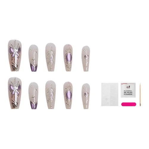 JIABITU Принцесса Барокко Съемный False Nail Средний LADDER Однотонный Smudge Новый китайский стиль