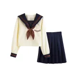 Длинный рукав Топ+42A Юбка Комплект Одежды (Коричневый Золото Рыбка Арка)